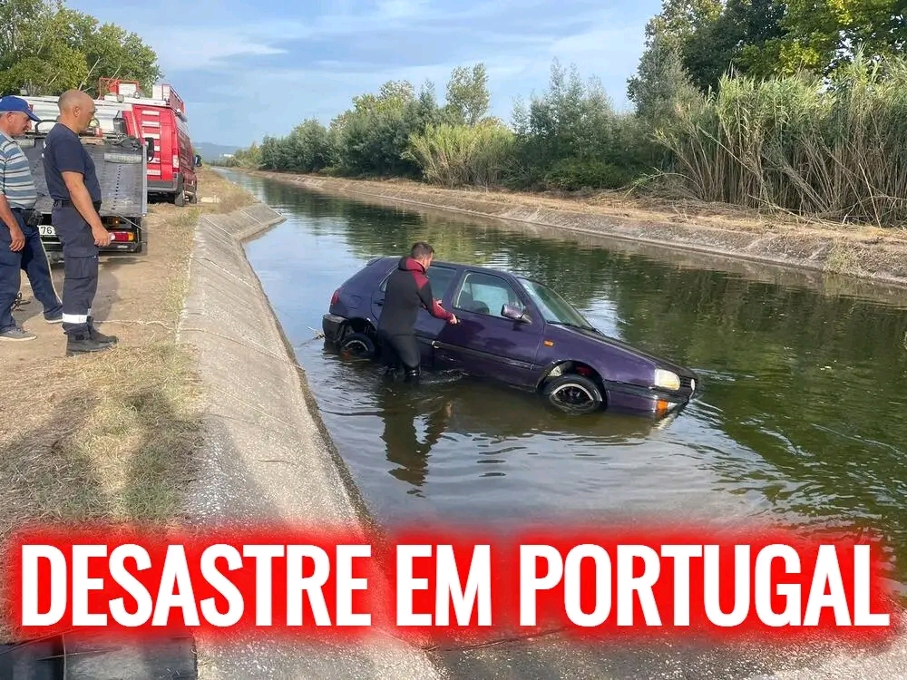Mãe e dois filhos caem com carro em vala de água em Coimbra